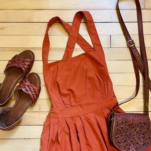 Cottagecore Pinafore Midi Dress